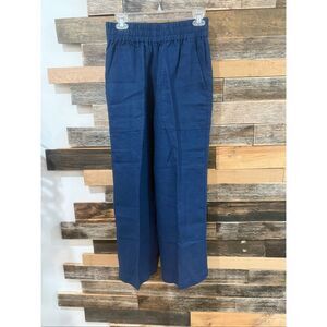 NotPerfectLinen new Puglia in admiral blue linen boho relaxed pants size M